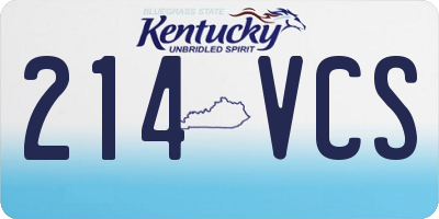 KY license plate 214VCS