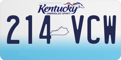 KY license plate 214VCW