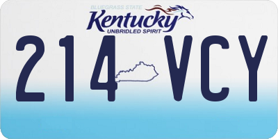 KY license plate 214VCY