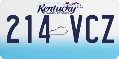 KY license plate 214VCZ