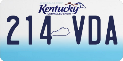 KY license plate 214VDA