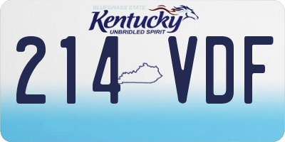KY license plate 214VDF