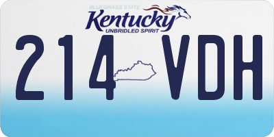 KY license plate 214VDH