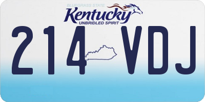 KY license plate 214VDJ