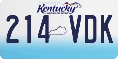 KY license plate 214VDK