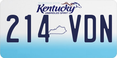 KY license plate 214VDN