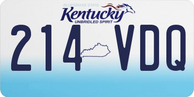 KY license plate 214VDQ