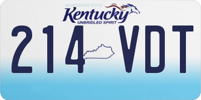 KY license plate 214VDT