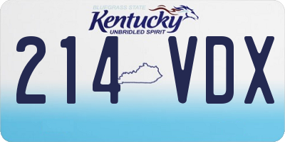 KY license plate 214VDX