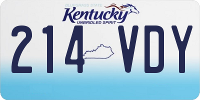 KY license plate 214VDY