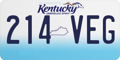 KY license plate 214VEG