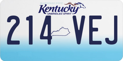 KY license plate 214VEJ