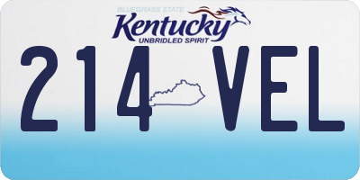KY license plate 214VEL