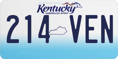 KY license plate 214VEN