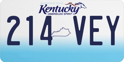 KY license plate 214VEY