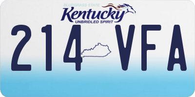 KY license plate 214VFA