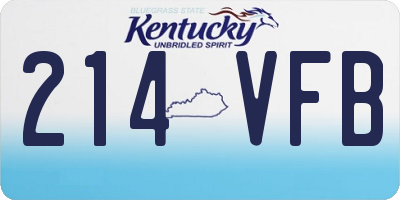 KY license plate 214VFB