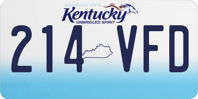 KY license plate 214VFD