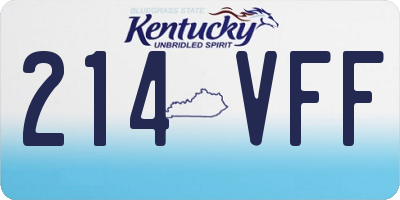 KY license plate 214VFF