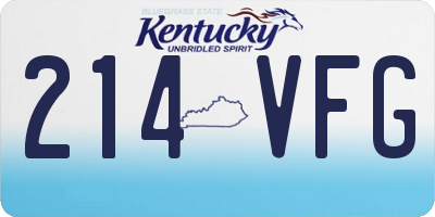 KY license plate 214VFG