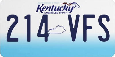 KY license plate 214VFS
