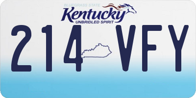 KY license plate 214VFY