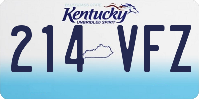 KY license plate 214VFZ