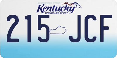 KY license plate 215JCF