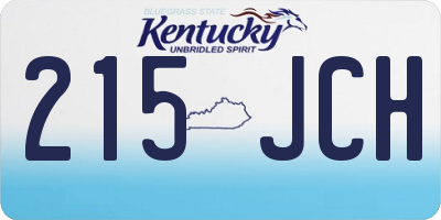 KY license plate 215JCH