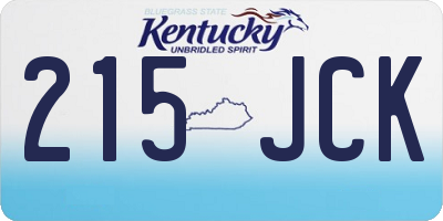 KY license plate 215JCK