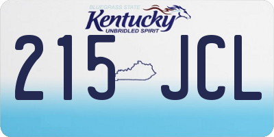 KY license plate 215JCL