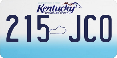 KY license plate 215JCO