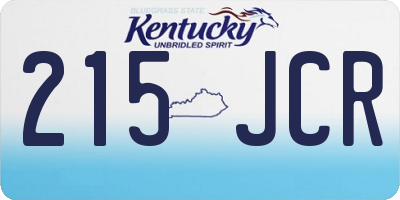 KY license plate 215JCR