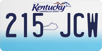 KY license plate 215JCW