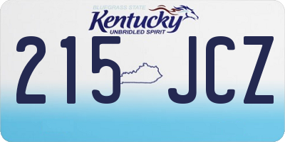 KY license plate 215JCZ