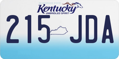 KY license plate 215JDA