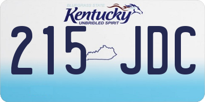 KY license plate 215JDC