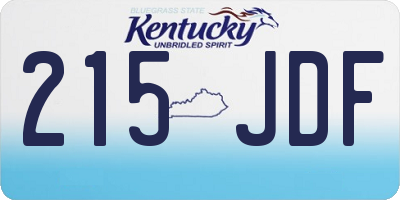 KY license plate 215JDF