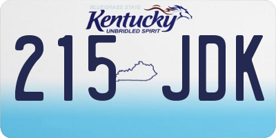 KY license plate 215JDK