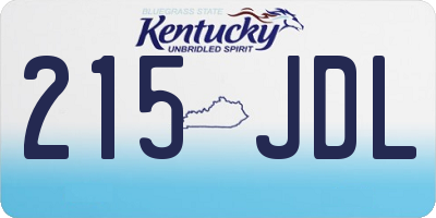 KY license plate 215JDL