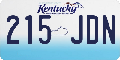 KY license plate 215JDN