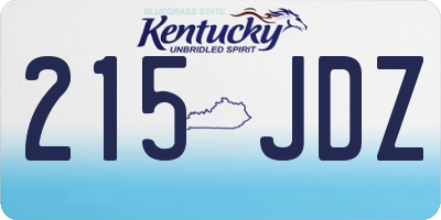 KY license plate 215JDZ