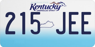 KY license plate 215JEE