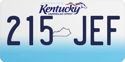 KY license plate 215JEF