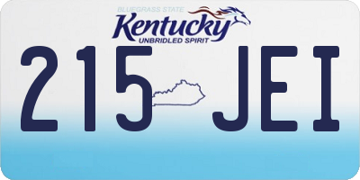 KY license plate 215JEI