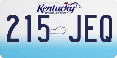 KY license plate 215JEQ