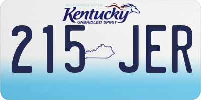 KY license plate 215JER