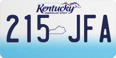 KY license plate 215JFA