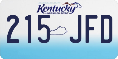 KY license plate 215JFD