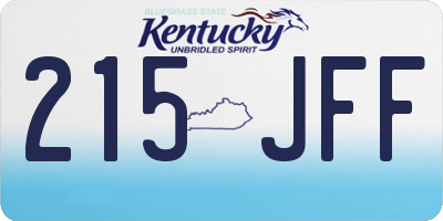 KY license plate 215JFF
